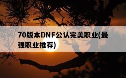 70版本DNF公認完美職業，最強職業推薦