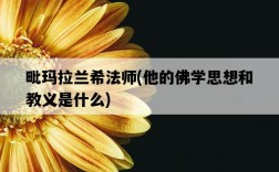 毗瑪拉蘭希法師，他的佛學思想和教義是什么