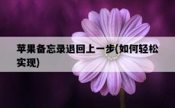 蘋果備忘錄退回上一步，如何輕松實現