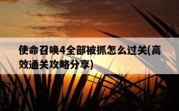 使命召喚4全部被抓怎么過關，高效通關攻略分享