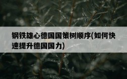 鋼鐵雄心德國國策樹順序，如何快速提升德國國力