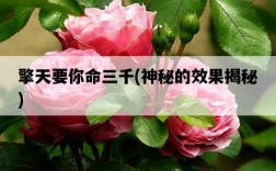 擎天要你命三千，神秘的效果揭秘