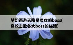 夢幻西游天降星辰攻略boss，高效擊敗各大boss的秘籍