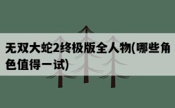 無雙大蛇2終極版全人物，哪些角色值得一試