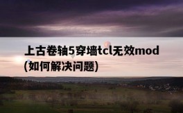 上古卷軸5穿墻tcl無效mod，如何解決問題