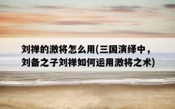 劉禪的激將怎么用，三國演繹中，劉備之子劉禪如何運用激將之術