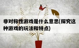 非對稱性游戲是什么意思，探究這種游戲的玩法和特點