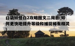 口袋妖怪白2攻略圖文二周目，如何更快地提升等級和捕捉稀有精靈