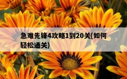 急難先鋒4攻略1到20關，如何輕松通關