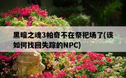 黑暗之魂3帕奇不在祭祀場了，該如何找回失蹤的NPC