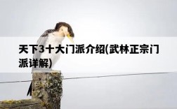 天下3十大門派介紹，武林正宗門派詳解