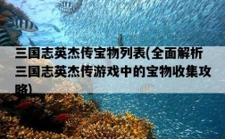 三國志英杰傳寶物列表，全面解析三國志英杰傳游戲中的寶物收集攻略