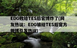 EDG敗給TES后官博炸了，網友熱議：EDG輸給TES后官方微博引發熱議