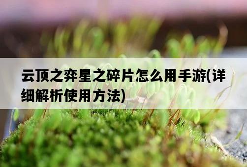 云頂之弈星之碎片怎么用手游，詳細解析使用方法-圖1