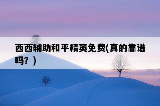 西西輔助和平精英免費，真的靠譜嗎？-圖1