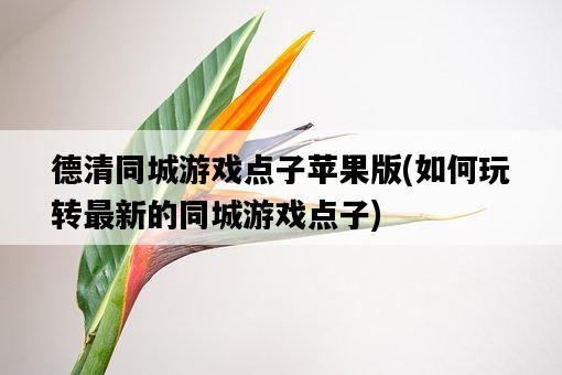 德清同城游戲點子蘋果版，如何玩轉最新的同城游戲點子-圖1