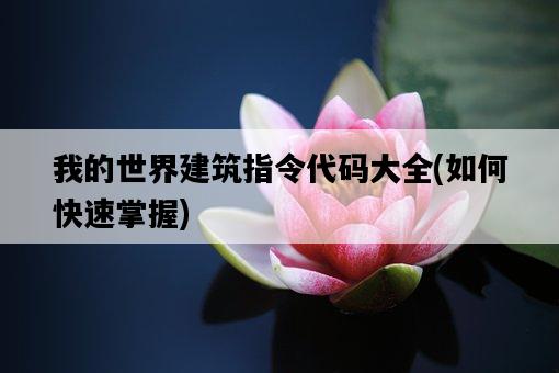 我的世界建筑指令代碼大全，如何快速掌握-圖1