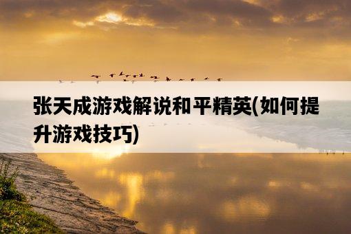 張天成游戲解說和平精英，如何提升游戲技巧-圖1