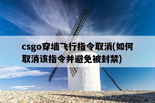 csgo穿墻飛行指令取消，如何取消該指令并避免被封禁-圖1