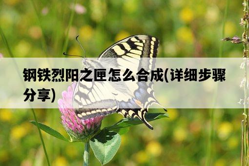 鋼鐵烈陽之匣怎么合成，詳細步驟分享-圖1