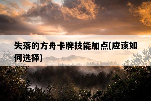 失落的方舟卡牌技能加點，應該如何選擇-圖1
