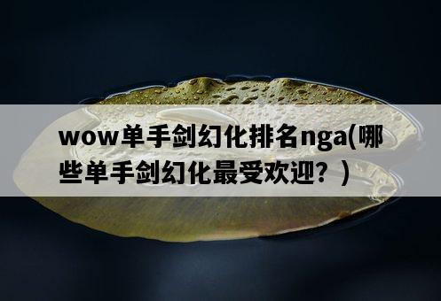 wow單手劍幻化排名nga，哪些單手劍幻化最受歡迎？-圖1