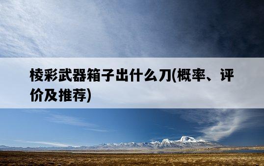 棱彩武器箱子出什么刀，概率、評價及推薦-圖1