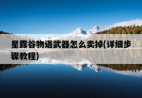 星露谷物語武器怎么賣掉，詳細步驟教程-圖1