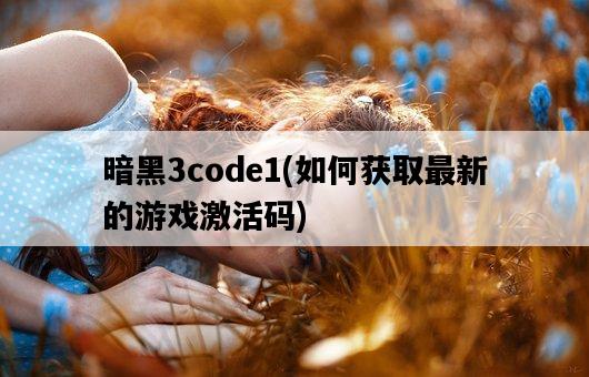 暗黑3code1，如何獲取最新的游戲激活碼-圖1