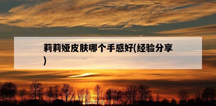 莉莉婭皮膚哪個手感好，經驗分享-圖1