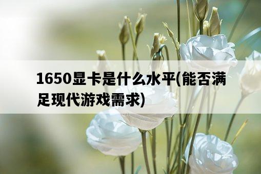 1650顯卡是什么水平，能否滿足現代游戲需求-圖1