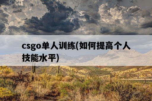 csgo單人訓練，如何提高個人技能水平-圖1
