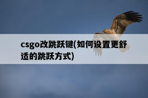 csgo改跳躍鍵，如何設置更舒適的跳躍方式-圖1