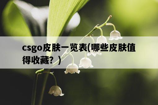 csgo皮膚一覽表，哪些皮膚值得收藏？-圖1