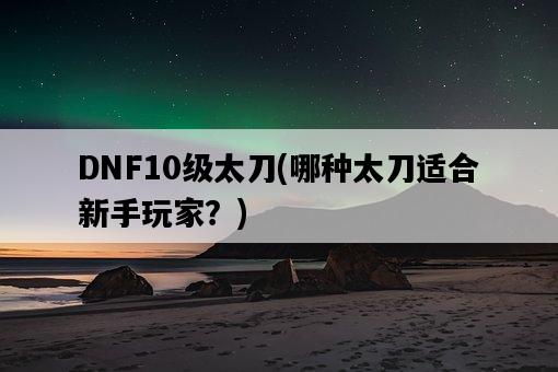 DNF10級太刀，哪種太刀適合新手玩家？-圖1