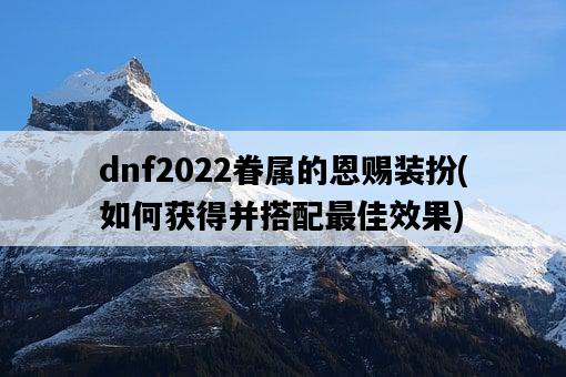dnf2022眷屬的恩賜裝扮，如何獲得并搭配最佳效果-圖1