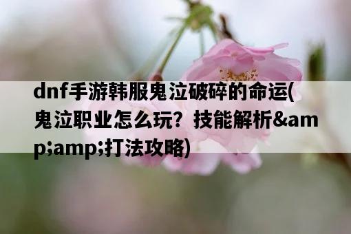 dnf手游韓服鬼泣破碎的命運，鬼泣職業怎么玩？技能解析&amp;打法攻略-圖1