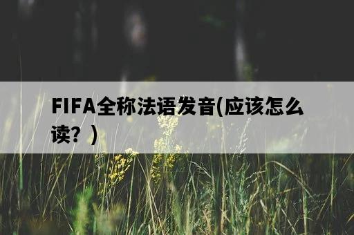 FIFA全稱法語發音，應該怎么讀？-圖1