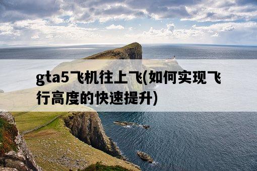 gta5飛機往上飛，如何實現飛行高度的快速提升-圖1