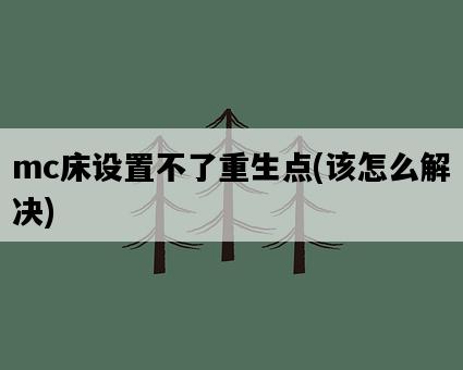mc床設置不了重生點，該怎么解決-圖1