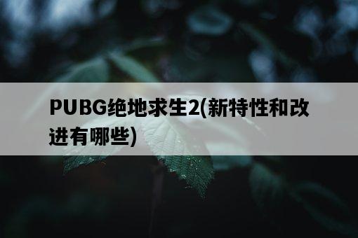 PUBG絕地求生2，新特性和改進有哪些-圖1