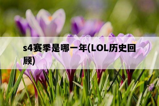 s4賽季是哪一年，LOL歷史回顧-圖1
