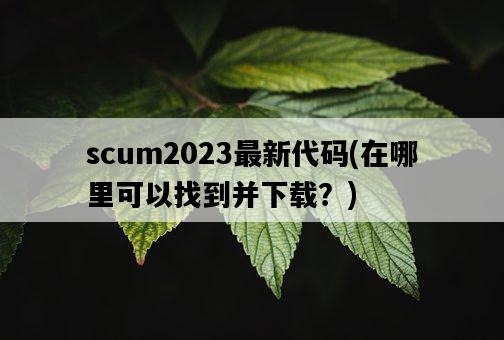 scum2023最新代碼，在哪里可以找到并下載？-圖1