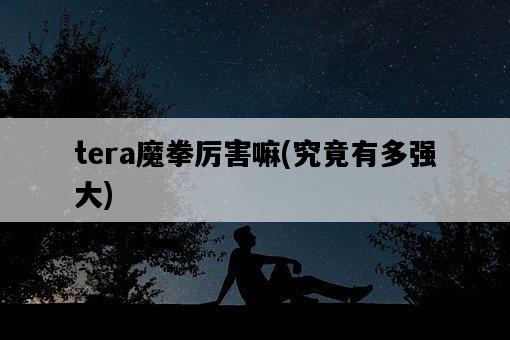 tera魔拳厲害嘛，究竟有多強大-圖1