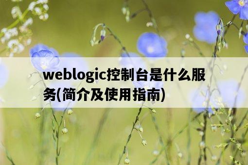 weblogic控制臺是什么服務，簡介及使用指南-圖1