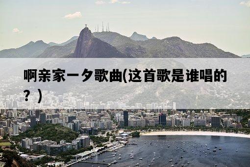 啊親家一夕歌曲，這首歌是誰唱的？-圖1