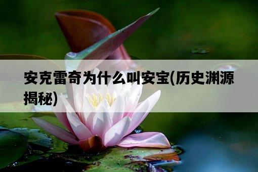 安克雷奇為什么叫安寶，歷史淵源揭秘-圖1