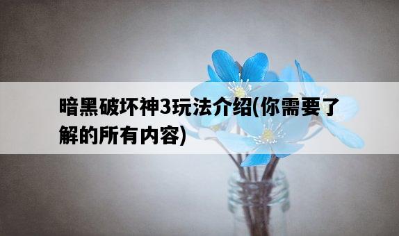 暗黑破壞神3玩法介紹，你需要了解的所有內容-圖1