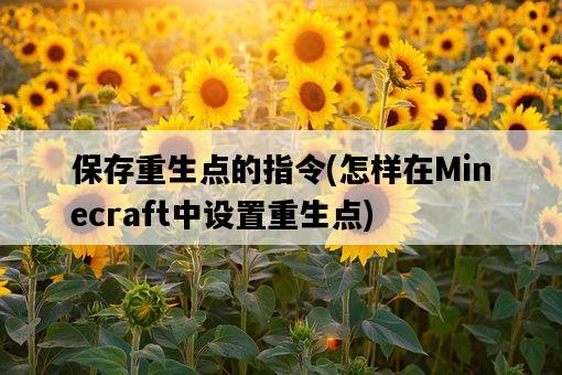 保存重生點的指令，怎樣在Minecraft中設置重生點-圖1
