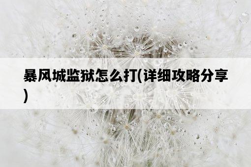 暴風城監獄怎么打，詳細攻略分享-圖1